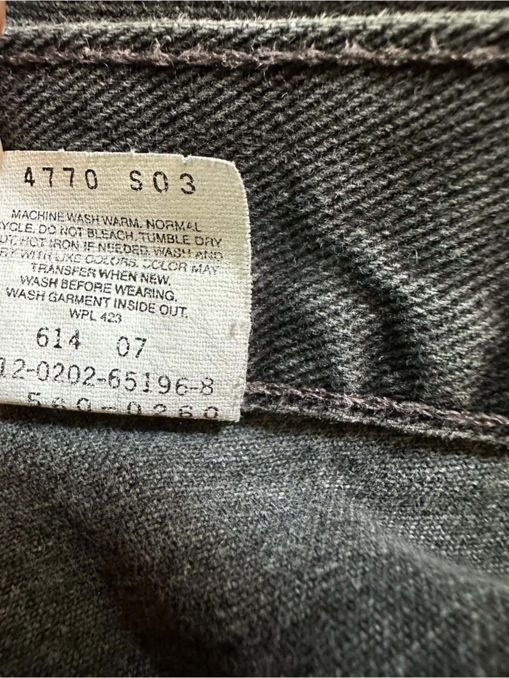 Vtg Levi's 560 Washed Black Loose Fit Tapered Jeans 34X32